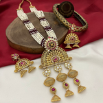 Royal Golden Majestic Necklace Earrings Set, Indian Royal Necklace Set, Royal Jewelry Set, Pakistani Royal Necklace Set, Celebrity Jewelry, Traditional Golden Necklace Set