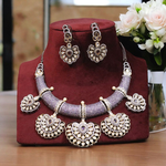 Rajsthani Heart Shaped Choker Earrings Set, Jaipuri Heart Shaped Jewelry, Indian Jewelry Set, Jaipuri Choker Set, Pakistani Choker Set