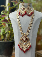 Pakistani Floral Antique Design Necklace Set, Indian Floral Necklace Set, Bollywood Luxe Jewelry, Wedding Floral Necklace Earrings Set