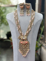 Elephant Inspired Celebrity Necklace Earrings Set, Elephant Design Indian Jewelry, Elephant Necklace Set, Bollywood Polki Neckace Set