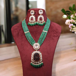 Traditional Polki Stone Necklace Earrings Set, Indian Polki stone Necklace Set, Celebrity Polki jewelry, Bollywood Polki Jewerly, Wedding Jewelry Set