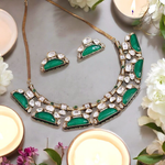 Ethnic Pakistani Bridal Polki Choker Earrings Set, Bollywood Polki Choker, Indain Wedding Polki Choker, Wedding Polki Jewelry Set