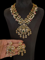 Intricate Luxurious Rajsthani Necklace Set, Indian Polki Necklace Set, Bollywood Jewelry, Pakistani Ethnic Necklace Set, Bridal Jewery