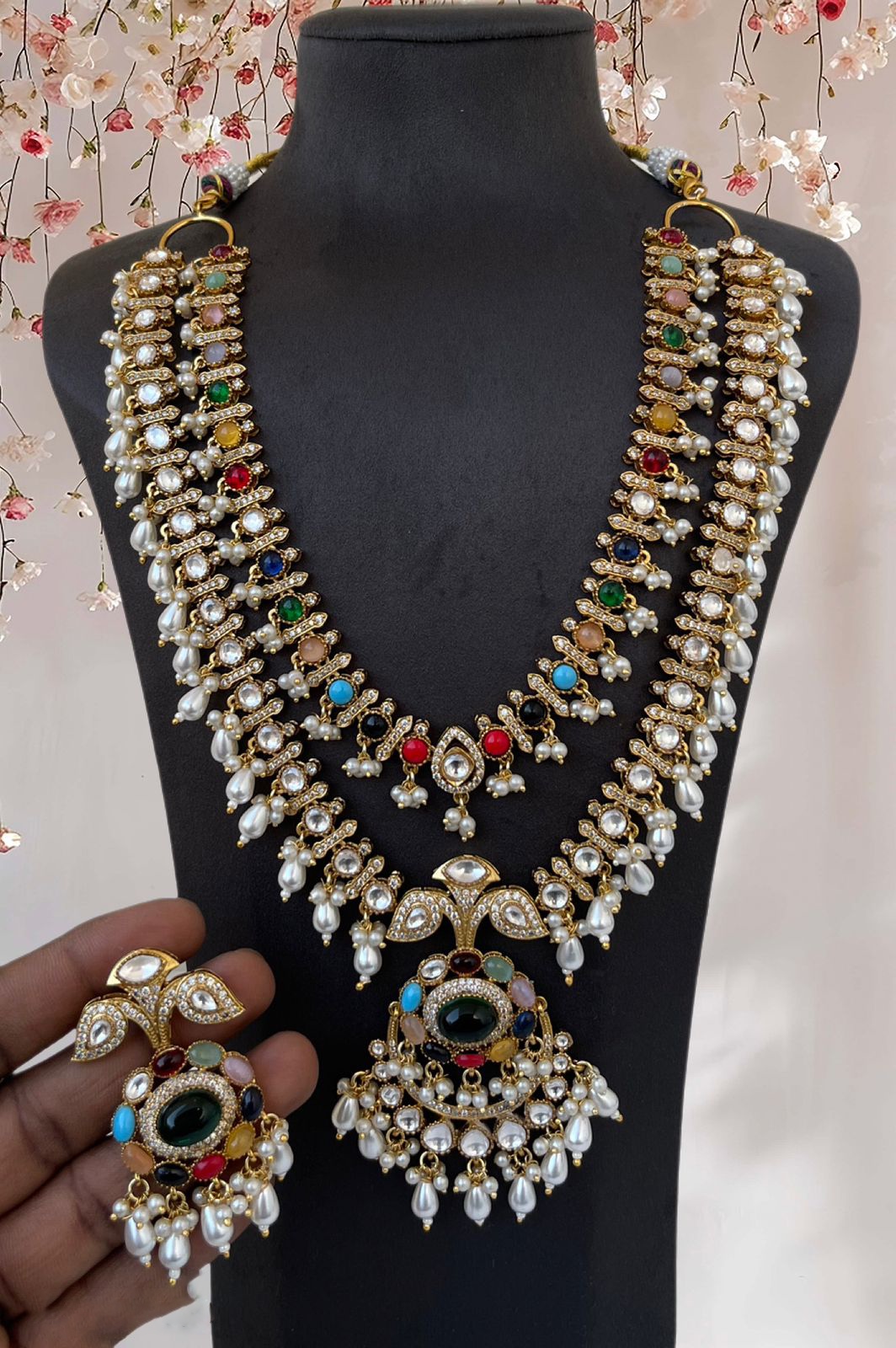 Traditional Multi Layered Multi Colored Necklace Set, Statement Layered Indian Necklace Set, Multi Layer Pakistani Jewelry Set, Bollywod Antique Necklace Set, Wedding Indian Jewelry Set