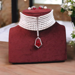 Shilpa Shetty Motif Beaded Polki Choker Set, Shilpa Shetty Inspired Choker Set, Shilpa Shetty Designed Jewelry Set, Celebrity Layered Jewelry, Pakistani Polki Choker Set