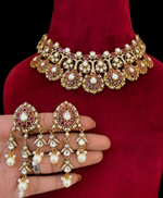 Dazzling Drop Pakistani Bridal Choker Earrings Set, Indian Luxe Wedding Choker Set, Indian Jewelry Set, Celebrity Jewelry
