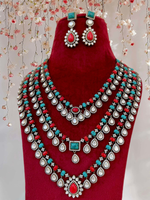 Perfect Three Layer Indian Polki Necklace Set, Pakistani Statement Polki Necklace Set, Polki Indian Jewelry, Celebrity Bridal Jewelry, Wedding Polki Necklace Set