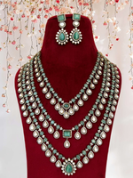 Perfect Three Layer Indian Polki Necklace Set, Pakistani Statement Polki Necklace Set, Polki Indian Jewelry, Celebrity Bridal Jewelry, Wedding Polki Necklace Set