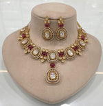 Ethnic Indian Bridal Polki Choker Earrings Set, Pakistani Traditional Polki Choker Set, Indian Polki Jewelry Set, Wedding Bridal Indian Jewelry