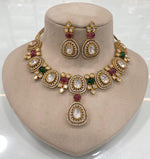 Ethnic Indian Bridal Polki Choker Earrings Set, Pakistani Traditional Polki Choker Set, Indian Polki Jewelry Set, Wedding Bridal Indian Jewelry