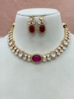 Indian Teardrop Polki Choker Earrings Set, Pakistani Polki Jewelry, Bollywood Polki Choker Set, Wedding Polki Choker Set, Bollywood Jewelry Set