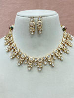 Indian Silver Pearl Choker Kundan Earrings Set, Indian Pearl Jewelry Set, Silver Pakistani Choker Set, Wedding Kundan Choker Set