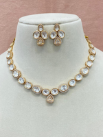 Floral Pakistani AD Silver Necklace Set, Indian CZNecklace Set, Bridal AD Choker Jewelry, Wedding Indian AD Necklace Set, Bollywood Choker AD Set