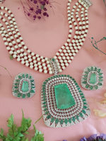 Malaika Arora Inspired Polki Necklace Earrings Set, Malaika Arora Polki Jewelry Set, Bollywood Mint Polki Necklace Set, Celebrity Polki Jewelry Set, Malaika Arora Jewelry Set