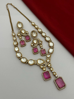 Bridal Kundan Necklace Matching Drops Earrings Set, Indian Kundan Jewelry Set, Pakistani Statement Necklace Set, Wedding Necklaca Set