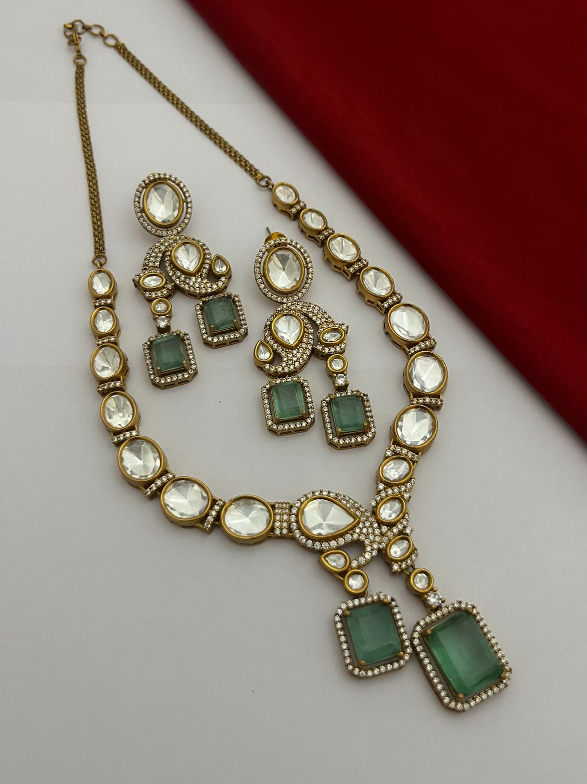 Bridal Kundan Necklace Matching Drops Earrings Set, Indian Kundan Jewelry Set, Pakistani Statement Necklace Set, Wedding Necklaca Set