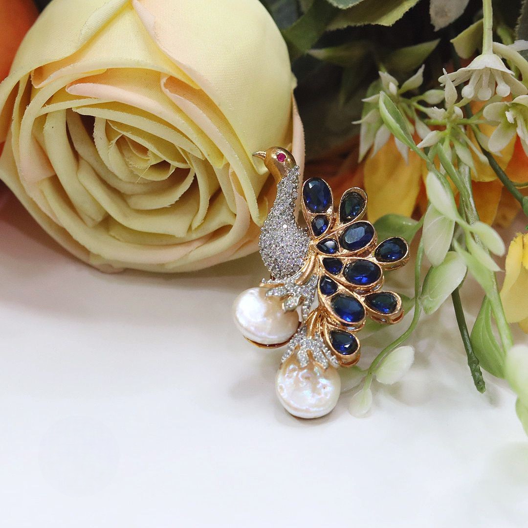 eacock Design Kundan & Pearl Adjustable Ring | Indian Jewellery | Beautiful Kundan Stone Indian Ring Set