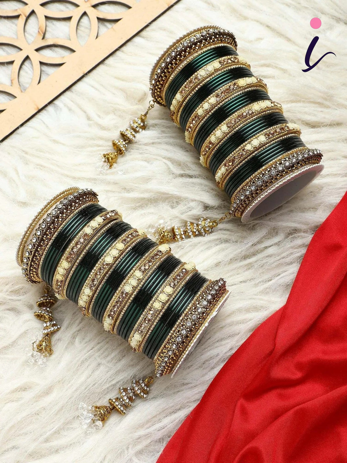 Antique Jhumki Latkan Bangle Set for Both Hands | Traditional Indian Bridal Kada & Designer Bangles for Women