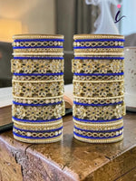 Mirror Work Silk Thread Bangle Set with Flower Kada for Women | Handmade Traditional Bridal & Festive Jewelry
