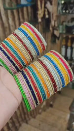 Elegant Multi-Thread Bangles Set – Perfect for Weddings & Festive Celebrations