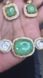 Madhuri Dixit Inspired Mint Polki Necklace Earrings Set