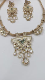 Kundan Choker Necklace Set | Indian Jewellery | Pearl & Stone Indian Necklace Set with Matching Drop Earrings