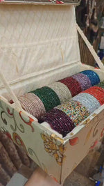 Rain drop Bangles Indian Glass Stone Combo Box | Indian Jewelry | 12 Colours Combo Glass Bangles Set