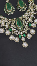 Green Bridal Green Celebrity Kundan Choker Jewelry Set, Polki Jewellery, Bollywood Inspired Indian Jewelry Set
