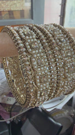 Royal Pearl Kundan Bridal Kada Set for Women | Gold Plated Wedding Bangles Set | Traditional Indian Jewelry