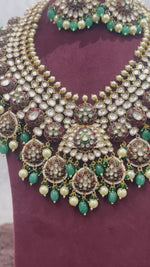 Kundan Beaded Polki Bridal Necklace Earrings Set, Kundan Polki Necklace Set, Engagement Polki Jewellery, Polki Jewelry Set, Indian Polki Necklace, Pakistani Polki Earrings Set, Bollywood Polki Jewellery Set, Wedding Polki Jewelry