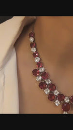 Sparkling Crystals Statement Necklace Jewelry Set, Polki Statement Necklace Set, Wedding Polki Necklace, Indian Jewellery Set, Celebrity Jewelry Set, Bollywood Polki Necklace Set