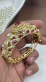 Exquisite Openable Ruby and Kundan Kada