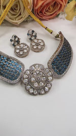 Enamel Designer Choker Necklace Set with Earrings | Sparkling Indian Jewellery | Stylish Indian Necklace Set for Women