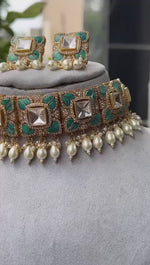 Bollywood Inspired Ameciran Diamond Necklace Earrings Unique Pieces for Special Moments and Celebrations