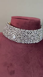 Polki Alia Bhatt Inspired Choker Earrings Set, Silver Polki Choker Set, Alia Bhatt Jewellery, Alia Bhatt Necklace Set, Silver Polki Choker Set, Bridal Silver Necklace, Alia Bhatt Jewelry