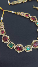 Alia Bhatt Inspired Polki Two Necklaces Earrings With Maangtika Set