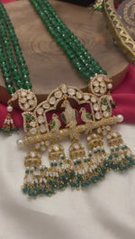 Pigeon Inspired Traditional Necklace jhumki Set, Pigeon Designed Necklace Set, Pigeon Inspired Bridal Jewelry, Celebrities Jewelry Set