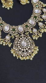 Celebrities Inspired Polki Necklace Jhumki Set, Bollywood Polki Choker Jewelry Set, Indian Polki Necklace Set, Pakistani Polki Choker Set