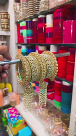 Premium Quality Copper Bangles Set for Women | Luxury Bridal Kada with Pearl Tassel Latkan | Traditional Wedding & Festive Jewelry Collection