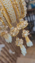 Beautiful Golden Stone Bangle Set – Premium Quality Traditional Jewelry