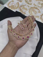 Royal Ruby AD Necklace Set with Earrings – Timeless Bridal Glamour