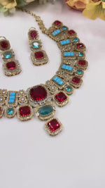 Toned Kundan Choker Necklace Set with Earrings | Indian Jewellery | Kundan Jewellery | Indian Necklace Set