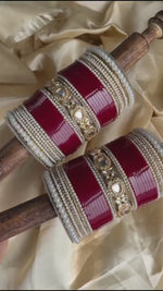 Traditional Indian Wedding Bridal Kundan Chuda, Punjabi Bridal Choora, Punjabi Wedding Bangle Set Chura