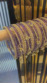 Raindrop Bridal Bangle Set for Women | Red & GoldKashmiri Ghunghroo with Stone Work | Premium Wedding Bangles Collection