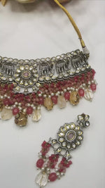 Elephant-Inspired Choker Pearl Necklace Set | Indian Jewellery | Pearl Indian Necklace Set with Matching Earrings | Premium Indian Jewellery