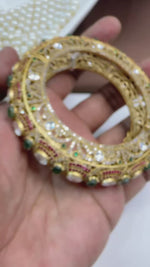 Regal Heritage Kundan Polki Openable Kada – Ruby & Emerald Detailing